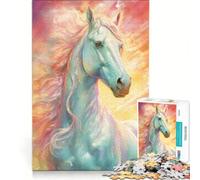 Puzzle da 1000 pezzi per adulti con un potente cavallo selvaggio gioco rilassante assemblaggio di modelli lista dei desideri con Babbo Natale 38x26cm