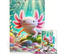 Puzzle da 1000 pezzi per adulti con un simpatico axolotl sott'acqua, gioco impossibile, analisi e logica, per rafforzare l'amore tra le coppie 50x75cm