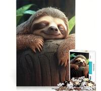 Puzzle da 1000 pezzi per adulti con un simpatico bradipo su un albero, gioco rompicapo, difficile, compleanno e Natale 50x75cm