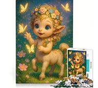 Puzzle da 1000 pezzi per adulti con un simpatico centauro bambino e farfalle, gioco educativo, migliora la memoria, compleanno e Natale 38x26cm