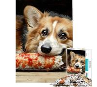 Puzzle da 1000 pezzi per adulti con un simpatico Corgi che mangia sushi Un gioco pratico divertente e spiritoso perfetto come regalo di compleanno (Dimensioni: 50x75cm)