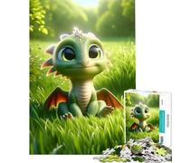 Puzzle da 1000 pezzi per adulti con un simpatico draghetto gioco intellettuale ed educativo per tutta la famiglia ideale come regalo o giocattolo (dimensioni 50x75cm)