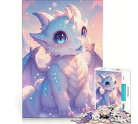 Puzzle da 1000 pezzi per adulti con un simpatico drago di ghiaccio, gioco impossibile, analisi e logica, per rafforzare l'amore tra le coppie 38x26cm