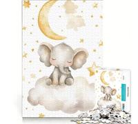 Puzzle da 1000 pezzi per adulti con un simpatico elefante su una nuvola, gioco impossibile, analisi e logica, per rafforzare l'amore tra le coppie 38x26cm