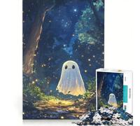 Puzzle da 1000 pezzi per adulti con un simpatico fantasma nella foresta incantata, gioco educativo, decorazione per la casa, collezione d'artista, belle arti 50x75cm