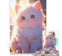 Puzzle da 1000 pezzi per adulti con un simpatico gattino bianco, un gioco rilassante, divertente e spiritoso, ideale come regalo 38x26cm