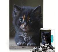 Puzzle da 1000 pezzi per adulti con un simpatico gattino, gioco rilassante, taglio di precisione, ideale come decorazione da scrivania 38x26cm
