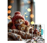 Puzzle da 1000 pezzi per adulti con un simpatico gattino in inverno un'opera che stimola l'intelligenza e crea dipendenza Giochi per famiglie difficili perfetti come regalo di Babbo Natale segreto