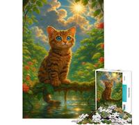 Puzzle da 1000 pezzi per adulti con un simpatico gatto nella giungla una sfida impegnativa da completare perfetto come decorazione o gioco divertente adatto a partire dai 14 anni (38x26cm)