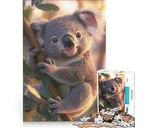 Puzzle da 1000 pezzi per adulti con un simpatico koala su un ramo, decorazione da parete, ideale per il divertimento in famiglia, regalo di compleanno o di viaggio 50x75cm