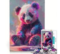 Puzzle da 1000 pezzi per adulti con un simpatico panda colorato, gioco impossibile, analisi e logica, per rafforzare l'amore tra le coppie 38x52cm