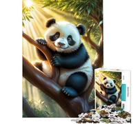 Puzzle da 1000 pezzi per adulti con un simpatico panda sull'albero gioco rilassante ed educativo ideale come sfida o regalo per il Secret Santa (dimensioni 38x26cm)
