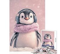 Puzzle da 1000 pezzi per adulti con un simpatico pinguino nella neve - Gioco rilassante divertente e umoristico ideale come regalo di Natale o di compleanno (75x50cm)
