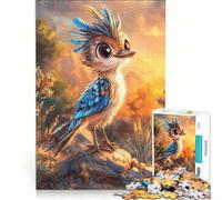 Puzzle da 1000 pezzi per adulti con un simpatico uccellino al tramonto, un gioco rilassante, divertente e spiritoso, ideale come regalo 38x26cm