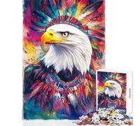 Puzzle da 1000 pezzi per adulti con un vivace copricapo d'aquila - Gioco impossibile sfida impegnativa giocattolo fai-da-te per rafforzare l'amore tra le coppie (50x75cm)