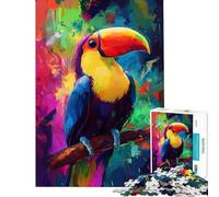 Puzzle da 1000 pezzi per adulti con un vivace disegno di un tucano Puzzle per adulti che stimola l'analisi logica e la difficoltà Gioco educativo per tutta la famiglia 38x52cm