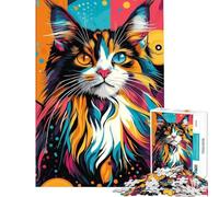 Puzzle da 1000 pezzi per adulti con un vivace gatto Maine Coon Gioco rompicapo per adulti che migliora la memoria e favorisce l'interazione genitore-figlio (dimensioni 38x26cm)