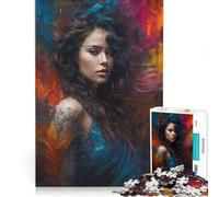 Puzzle da 1000 pezzi per adulti con una bellissima donna astratta, ideale per giochi in famiglia, decorazione perfetta e regali unici per compleanno e Natale 38x26cm