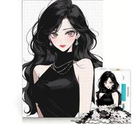 Puzzle da 1000 pezzi per adulti con una bellissima donna in stile anime, ideale per giochi in famiglia, decorazione perfetta e regali unici per compleanno e Natale 38x26cm