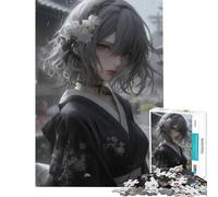 Puzzle da 1000 pezzi per adulti con una bellissima fanciulla ninja gioco educativo e stimolante ideale come regalo per attività in famiglia (dimensioni 38x26cm)