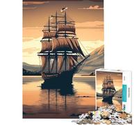 Puzzle da 1000 pezzi per adulti con una bellissima nave a vela gioco educativo e stimolante ideale come regalo per attività in famiglia (dimensioni 38x52cm)