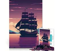 Puzzle da 1000 pezzi per adulti con una bellissima nave a vela,ritagli precisi,gioco creativo per sviluppare abilità,ideale per il tempo libero e come regalo di Natale rilassante (38x26cm)