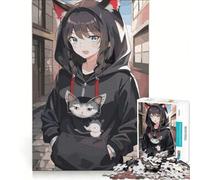 Puzzle da 1000 pezzi per adulti con una bellissima ragazza anime, gioco pratico, antistress, ideale come regalo per tutta la famiglia 38x26cm