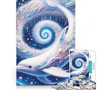 Puzzle da 1000 pezzi per adulti con una fantasiosa balena bianca in una galassia gioco impossibile decorazione per la casa ideale come regalo per tutta la famiglia 38x52cm