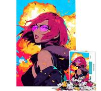 Puzzle da 1000 pezzi per adulti con una fantastica ragazza anime esplosiva Giocattolo avvincente per coltivare la pazienza gioco pratico decorazione per la casa regalo di compleanno (50x75cm)