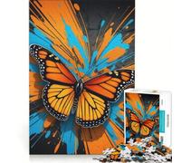 Puzzle da 1000 pezzi per adulti con una graziosa farfalla monarca, gioco impossibile, impegnativo da completare, ideale come regalo 38x26cm