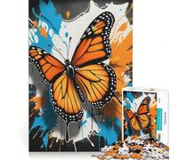 Puzzle da 1000 pezzi per adulti con una graziosa farfalla monarca, gioco rilassante, assemblaggio di motivi, lista dei desideri con Babbo Natale 38x52cm