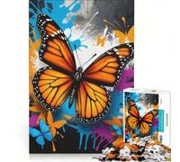 Puzzle da 1000 pezzi per adulti con una graziosa farfalla monarca, un gioco rilassante, divertente e spiritoso, ideale come regalo 50x75cm