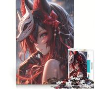 Puzzle da 1000 pezzi per adulti con una graziosa guerriera samurai, gioco interattivo, decorazione da parete, adatto per la decorazione della scrivania 38x52cm