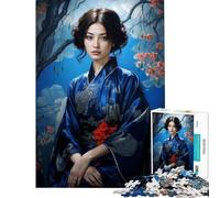 Puzzle da 1000 pezzi per adulti con una graziosa ragazza giapponese ideale come regalo di compleanno o di Natale Gioco educativo per maggiori di 14 anni 38x52cm