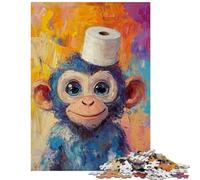 Puzzle da 1000 pezzi per adulti con una scimmietta affascinante e un rotolo di carta Puzzle per adulti che stimolano l'analisi logica e la difficoltà Gioco educativo per tutta la famiglia (75x50cm)