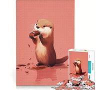 Puzzle da 1000 pezzi per adulti con una simpatica lontra, gioco rilassante, decorazione per la casa, ideale come regalo per tutta la famiglia 38x26cm