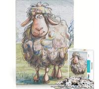 Puzzle da 1000 pezzi per adulti con una simpatica pecora pelosa, gioco divertente, allena la mente e la manualità, ideale come regalo per tutta la famiglia 38x26cm