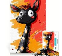 Puzzle da 1000 pezzi per adulti con un'affascinante e originale giraffa,decorazione con ritagli precisi,gioco di logica e allenamento mentale,ideale per il tempo libero e come regalo festivo (38x52cm)