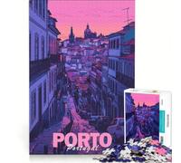 Puzzle da 1000 pezzi per adulti con un'estetica ispirata alla città di Porto, gioco pratico, migliora la memoria, ideale come regalo per tutta la famiglia 38x52cm
