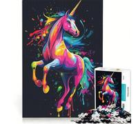Puzzle da 1000 pezzi per adulti con unicorno arcobaleno gioco impossibile analisi e logica per rafforzare l'amore tra le coppie 38x26cm