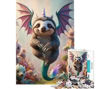 Puzzle da 1000 pezzi per adulti con unicorno drago cucciolo di bradipo ibrido gioco intellettuale rompicapo analisi e logica ottimo regalo e giocattolo (dimensioni 75x50cm)