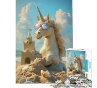 Puzzle da 1000 pezzi per adulti con unicorno ideale per una giornata divertente in spiaggia Gioco educativo e stimolante un regalo perfetto Sfida impegnativa (dimensioni 50x75cm)