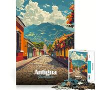 Puzzle da 1000 pezzi per adulti con veduta di Antigua Guatemala,ritaglio preciso,decorazione,gioco divertente,per il tempo libero,regalo di compleanno,hobby (38x26cm)