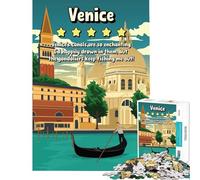 Puzzle da 1000 pezzi per adulti con Venezia divertente barzelletta poster di recensione gioco rompicapo giocattolo avvincente per coltivare la pazienza regalo divertente per donne (dimensioni 50x75cm)