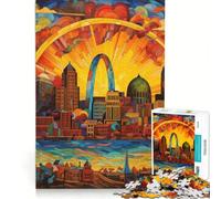 Puzzle da 1000 pezzi per adulti con vetrata di St Louis gioco rilassante impegnativo da completare da aggiungere alla lista dei desideri con Babbo Natale 38x52cm