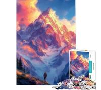 Puzzle da 1000 pezzi per adulti con vetta di montagna al tramonto e escursionista Gioco impegnativo e stimolante per tutta la famiglia adatto a partire dai 14 anni (50x75cm)