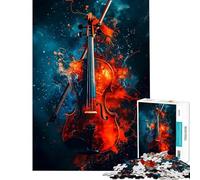 Puzzle da 1000 pezzi per adulti con violino e schizzi di colore ideale per compleanni e Natale Gioco rompicapo a tempo adatto a partire dai 14 anni (50x75cm)