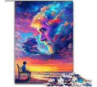 Puzzle da 1000 pezzi per adulti con viso umano e nuvola colorata, giocattolo educativo intellettuale decomprimente, regalo di compleanno, regali (dimensioni 50x75cm)