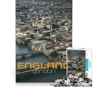 Puzzle da 1000 pezzi per adulti con vista aerea dello skyline di Londra gioco impossibile interazione genitore-figlio lista dei desideri con Babbo Natale 50x75cm