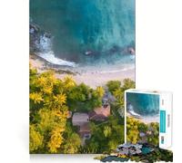 Puzzle da 1000 pezzi per adulti con vista aerea di una spiaggia tropicale Pezzi ben definiti Gioco di abilità mentale, ideale per momenti di relax e divertimento Scena natalizia (38x52cm)